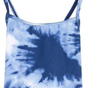Kanu Surf Girl's Blue Tie Dye 2-piece UPF 50+ Tankini Swimsuit Size 14